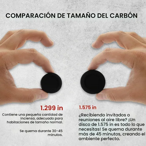 Vista 4 de Pastillas de carbón Sunlight® para incienso – Pastillas de carbón de encendido rápido – Discos de carbón ligeros – Rollos de quemador de resina