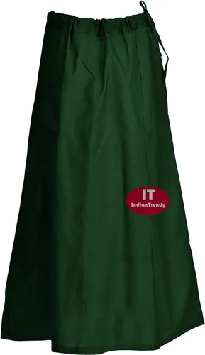 Vista 8 de Indian Trendy Sari Enagua de Algodón Cosida Cintura Ajustable Sari Enagua Forro Falda