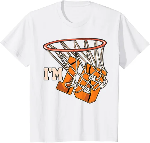 Vista 28 de Camiseta número 15 con temática de baloncesto para fiesta de cumpleaños, Negro, S