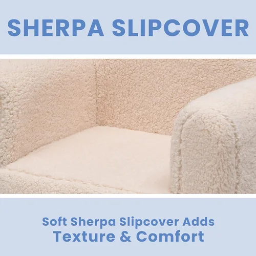 Vista 4 de Delta Children Cozee - Silla Sherpa, color crema