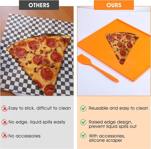 Vista 7 de 6 alfombrillas deshidratadoras de silicona compatibles con bordes, 12.2 x 10.2 pulgadas, forros de bandeja de silicona sin BPA con espátula