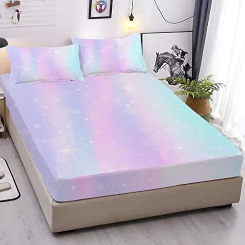 Vista 25 de MUSOLEI Sábanas Panda Sábanas ajustadas Lindas hojas de cama con conjunto de cama de animales 3D con orejas para niñas Conjunto de cama individual