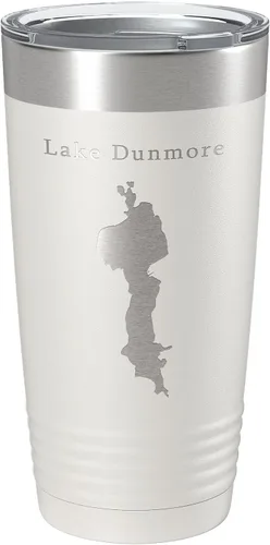Vista 13 de Lake Dunmore Map Tumbler Travel Mug Insulated Laser Engraved Coffee Cup Vermont 20 oz Black