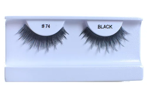 Vista 9 de 10 pares de pestañas postizas 100% cabello humano, negro natural #1