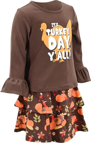 Vista 6 de Unique Baby Girls 2pc Skirt Set Outfit Long Sleeve Top with Skirt