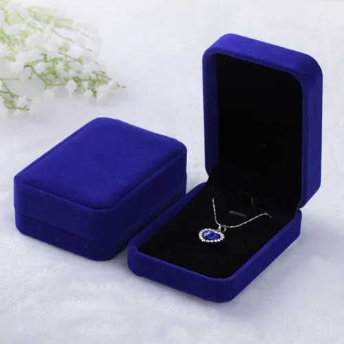 Vista 2 de Caja de terciopelo para collar, caja de regalo de terciopelo para collar, caja de regalo con colgante, caja de joyería para collar, caja de regalo