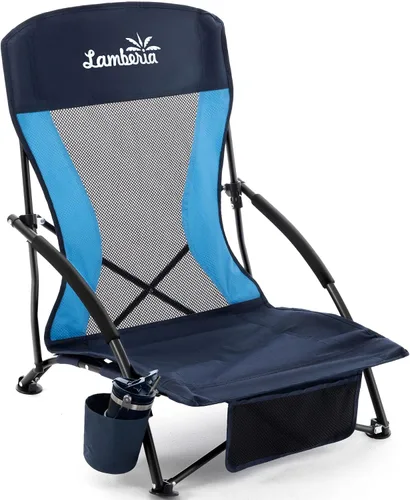 Vista 29 de Lamberia Silla de playa plegable para adultos, paquete de 2, sillas de playa bajas portátiles con capacidad de 300 libras, silla de camping ligera