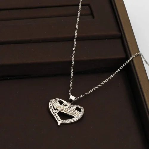 Vista 3 de CENWA Collar para amantes de la música, joyería temática de músico, collar de música cura el alma, regalo de música para artistas y músicos