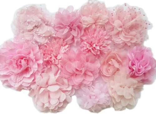 Vista 52 de YYCRAFT Paquete de 30 diademas de flores de gasa de 2 pulgadas, color rosa bebé