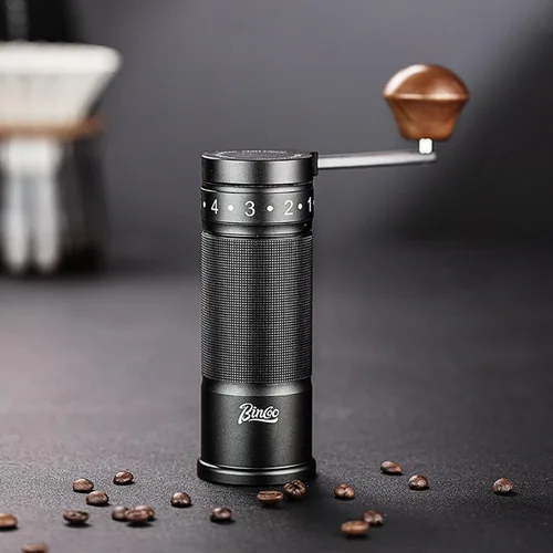 Vista 7 de Bincoo Molinillo de café manual con mango plegable manual – Molinillo de café expreso, compacto y portátil para el hogar, viajes, camping (negro)