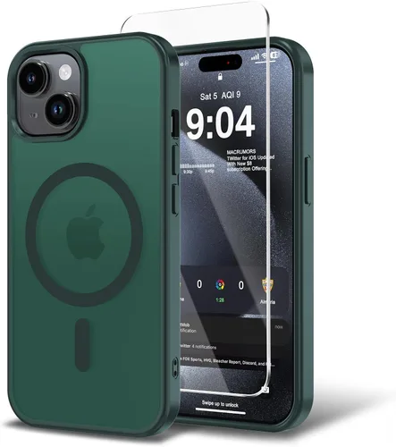 Vista 91 de Funda para iPhone 11 con protector de pantalla, compatible con MagSafe, ultra delgada, translúcida, mate, a prueba de golpes, color negro