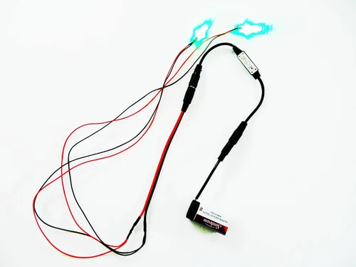 Vista 6 de Dead Head Props Ojos LED de Halloween de 24 pulgadas con controlador de micro efectos para máscaras, calavera y accesorios (azul con enchufe de 12 V)