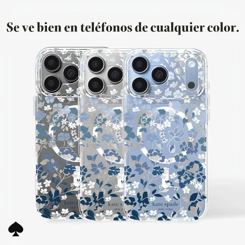 Vista 2 de kate spade new york Funda para iPhone 18 Pro Max - Cama de flores azul Macizo de flores azul