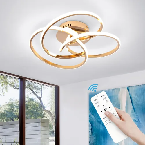 Vista 9 de CANEOE Lámpara de Techo LED Moderna, 42W Regulable Lámpara de Techo Empotrada con Control Remoto, Lámpara de Techo LED de Montaje Empotrado