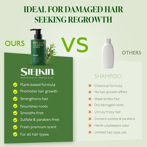 Vista 6 de Champú de biotina de romero para adelgazar el cabello, crecimiento