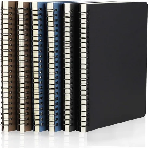 Vista 16 de EUSOAR Cuaderno con rayas en espiral, tamaño A5, paquete de 3 unidades, 5.5 x 8.3 pulgadas, 120 páginas, cuadernos de escritura de viaje, cuaderno