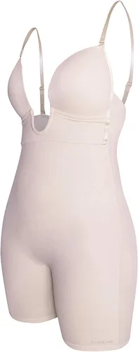 Vista 4 de bebe Body moldeador de cuerpo para mujer con espalda baja a media pierna, Claro