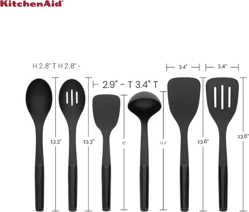 Vista 2 de KitchenAid Juego de herramientas universal, 6 piezas, negro
