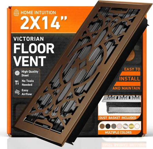 Vista 41 de Cubiertas de ventilación de piso 2X10 con trampa de malla, registro de piso con calor y aire, ventilación de piso metálica transitable para conducto