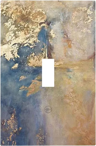 Vista 10 de Pintura al óleo de flores abstractas de 1 cuadrilla de interruptor de luz dúplex individual cubierta de salida placa de pared decorativa Placa