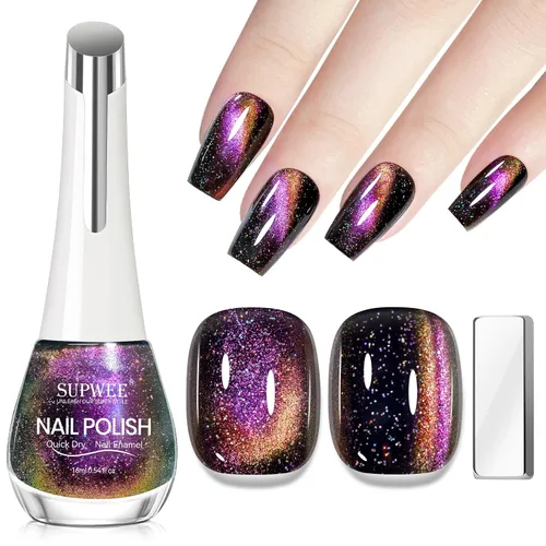 Vista 7 de Esmalte de uñas de ojo de gato con perla de sirena, secado rápido, esmalte de uñas magnético sin gel con imán, esmalte de uñas de ojo de gato
