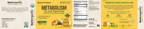 Vista 9 de BareOrganics TÉ METABOLISMO (Orgánico) con Superalimentos y Probióticos (Compatible con Keurig® K-Cup®) 60CT