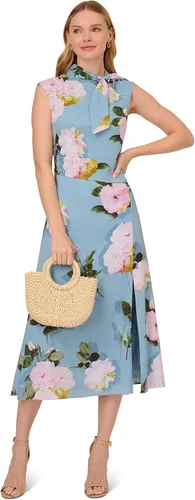 Vista 4 de Adrianna Papell Women's Floral Printed Tie Neck Dress