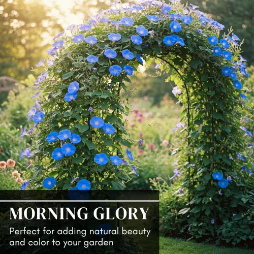 Vista 4 de Semillas de vid para plantar: cultiva enredaderas increíbles para paisajismo, paredes o cercas (azul gloria de la mañana)