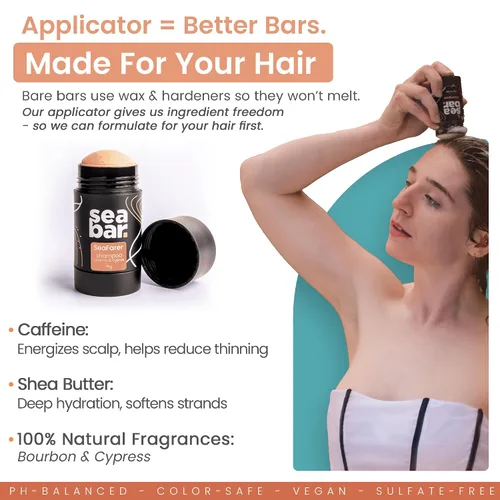 Vista 3 de Barra de champú – Champú para cabello totalmente natural – Vegano, sin sulfatos, respetuoso con el medio ambiente, embalaje reutilizable sin