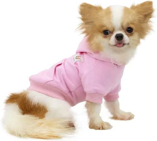 Vista 19 de LOPHIPETS Sudadera ligera de algodón para perros pequeños – Sudadera con capucha para chihuahuas, cachorros y razas juguetes - Gris/XS