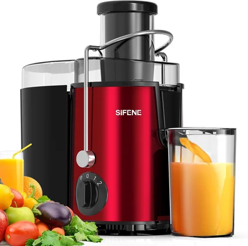 Vista 10 de SIFENE - Exprimidor centrífugo compacto, canal de 3 pulgadas de ancho, potencia máxima 800 W, gris 3-speed ingredient control, easy-clean