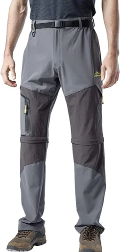 Vista 3 de Mr.Stream Men's Walking Windproof Breathable Camping Quick Drying Outdoor Convertible Hiking Pants