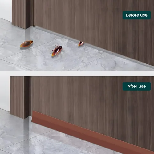 Vista 6 de Sello de puerta marrón de 1.0 pulgadas – Silicona flexible, adhesivo fuerte, sella pequeños huecos para corrientes de aire frío en invierno