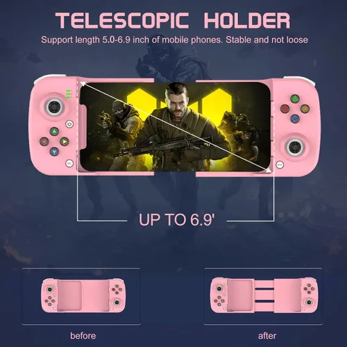 Vista 3 de Megadream Controlador de videojuegos móvil para iPhone iOS Android PC funciona con iPhone 14131211X iPad Samsung Galaxy TCL tablet Apex Legends Call