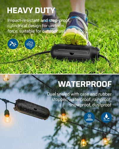 Vista 4 de DEWENWILS [Paquete de 3] Funda de seguridad para cable de extensión para exteriores, caja de conexión eléctrica resistente a la intemperie