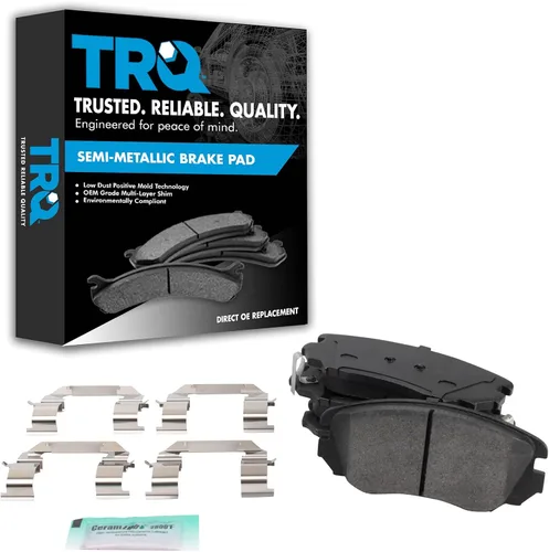 Vista 153 de TRQ Pastillas de freno delanteras semi metálicas compatibles con Ford Expedition 2018-2021 F-150 2018-2020 Lincoln Navigator 2018-2022