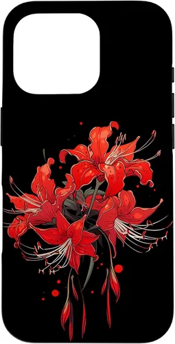 Vista 20 de iPhone 16 Red Spider Lily Funda de anime de manga estética japonesa japonesa
