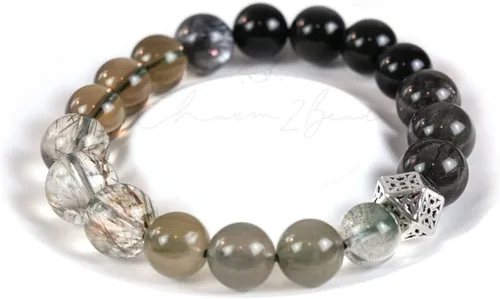 Vista 67 de Precious Gemstone Natural Crystal Healing Bracelet, Rutilated Quartz, Moonstone, Quartz Handmade Original Design Bracelet