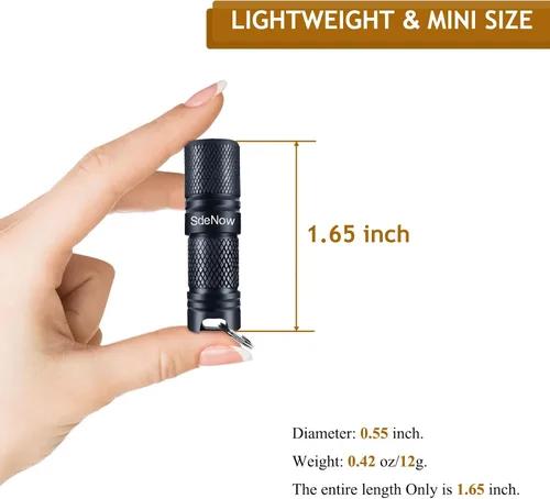 Vista 8 de Mini Linterna Llavero con Micro USB Recargable, Linterna Pequeña con Brillo que Puede Alcanzar hasta 200 Lúmenes para Antorcha EDC