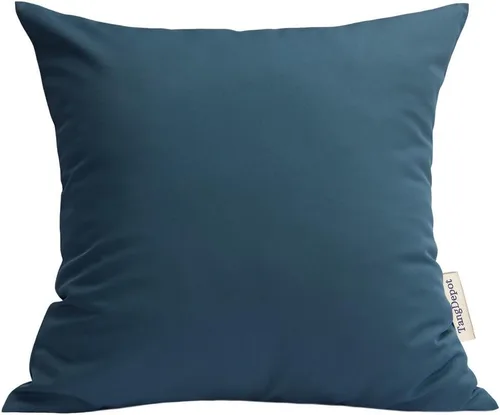 Vista 8 de TangDepot Fundas de almohada sólidas de seda sintética duradera, fundas de almohada cuadradas decorativas, fundas de almohada para interiores y Azul