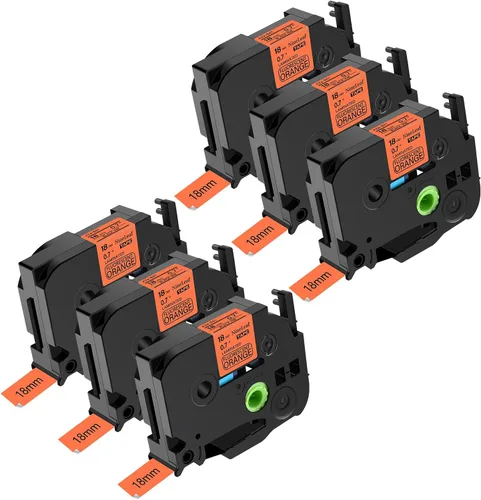 Vista 17 de NineLeaf Paquete de 6 cintas de etiquetas compatibles con Brother TZ TZe TZe-531 TZe531 TZ-531 TZ531 0.472 in 1/2 pulgadas, negro sobre azul