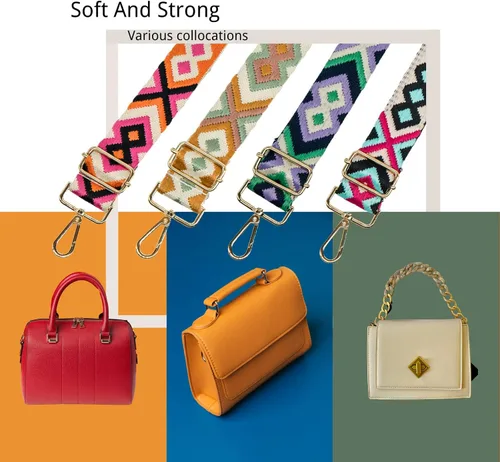 Vista 213 de S&loyoe Correas de repuesto para bolso, correa ajustable para bolsa cruzada, correas de guitarra anchas para bolsos de 1.5 pulgadas