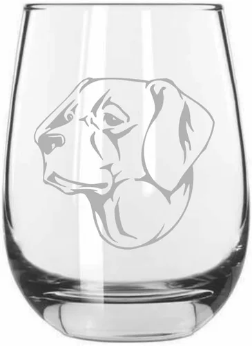 Vista 116 de Shar Pei (chino) - Vaso de vino sin tallo grabado para perro, 15.25 onzas