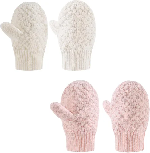 Vista 7 de Guantes de punto para bebés, niños y niñas, guantes de invierno para recién nacidos, guantes de 0 a 3 años