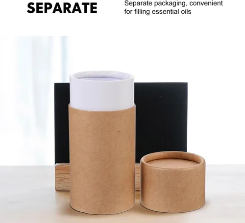 Vista 5 de Hemoton 20 cajas de regalo cilíndricas de papel de 5.27 x 4.56 x 2.28 pulgadas con tapas para almacenamiento de botellas de aceite esencial, té