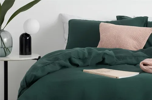 Vista 2 de INDACORIFY Emerald Green Bedding Set 100% Washed Cotton Duvet Cover Softened Boho Bedding Comforter Cover Queen King Twin Full Double Size Duvet