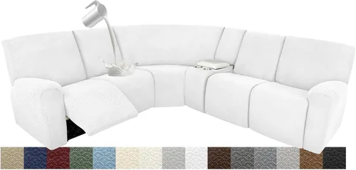 Vista 61 de Fundas impermeables de sofá reclinable modular para sofás reclinables, lavable en forma de L, para perros, fundas elásticas para sofá reclinable