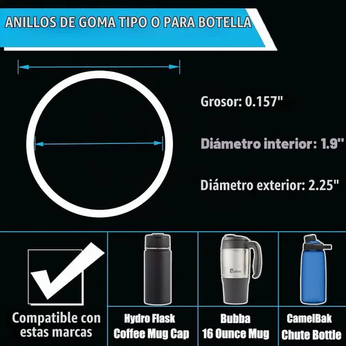 Vista 3 de Greant 6 piezas de juntas tóricas de repuesto para tapa Hydroflask, sello de goma para tapas de café de boca ancha Hydro Flask, junta de tapa