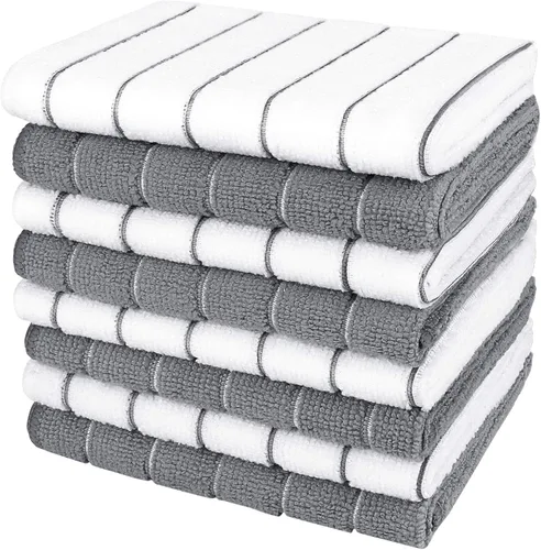 Vista 9 de AIDEA - Juego de 8 toallas de cocina para cocina, color gris, paño