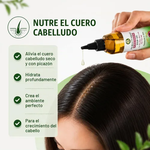 Vista 5 de Aceite natural hecho a mano para el cabello de cebolla – 4 onzas Mezcla de hierbas para el rebrote y el control de caídas Aceites esenciales